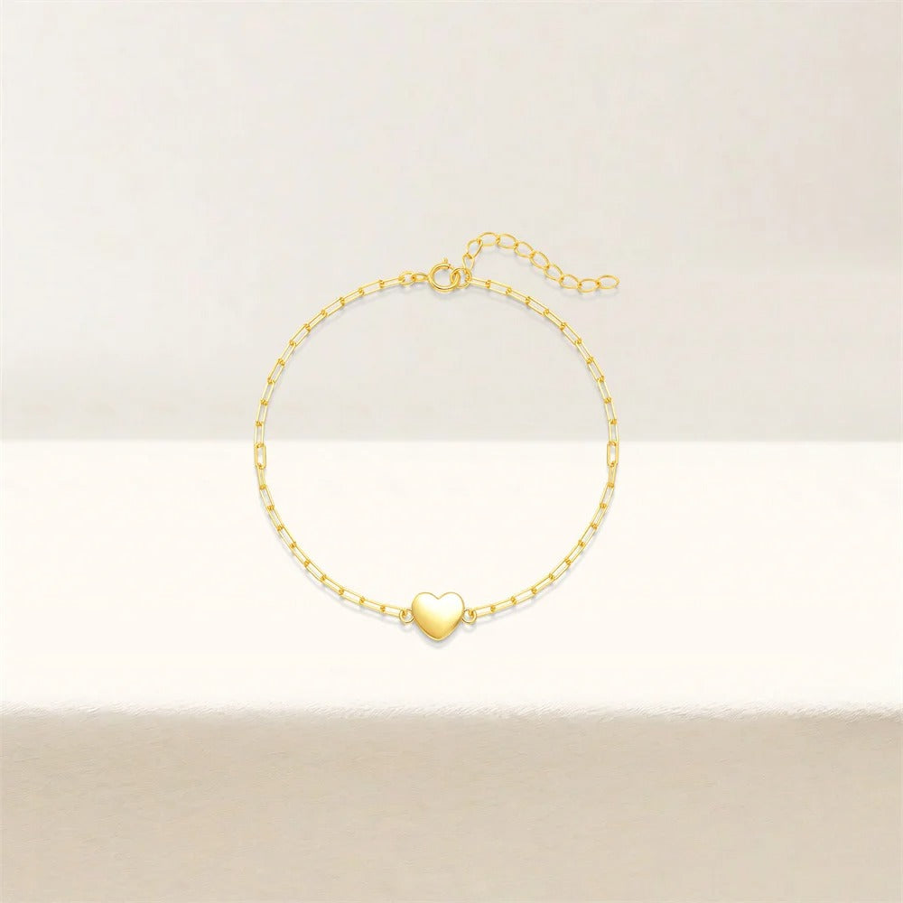Dainty Heart Paper Clip Bracelet
