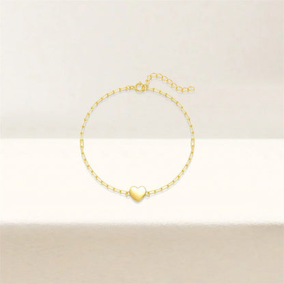 Dainty Heart Paper Clip Bracelet