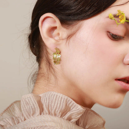 Daisy Hoop Earrings