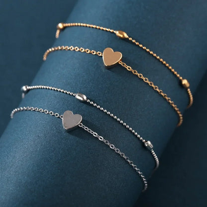 Dainty Layered Heart Anklet