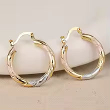 Dainty Twisted Pattern Hoop Earrings