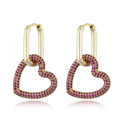 Geometric Hearts Hoop Earrings