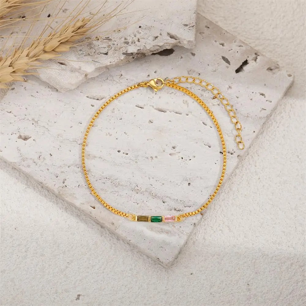 Thin Green Crystal Bracelet