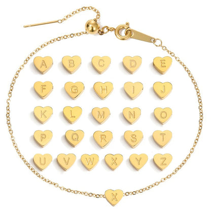Dainty Initial Heart Bracelet