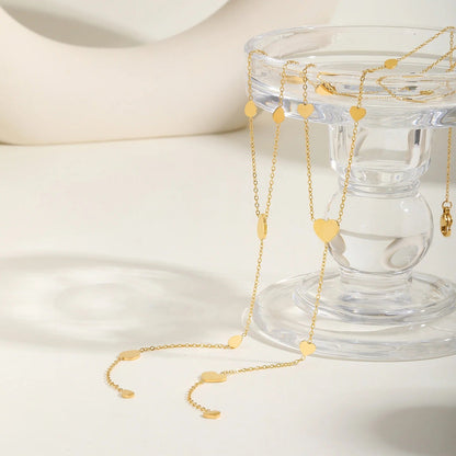 Heart Drop "Y" Lariat Necklace