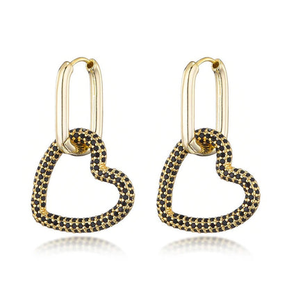 Geometric Hearts Hoop Earrings