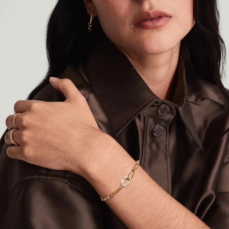 Adjustable Interlocks Hoop Bracelet