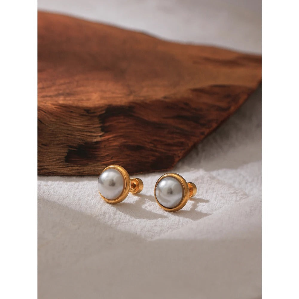 Screw Back Pearl Earrings