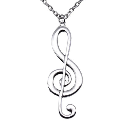 Antique Big Musical Note Necklace