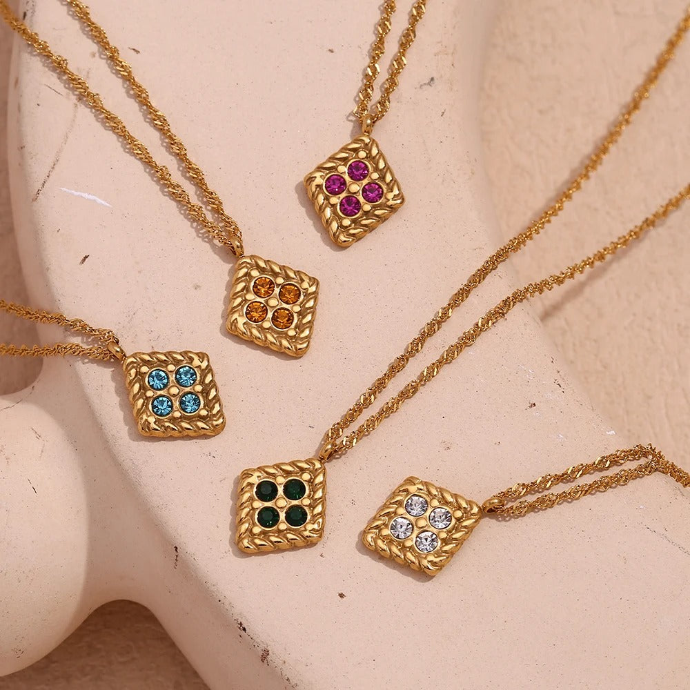 Colorful Rhinestone Cookies Necklace