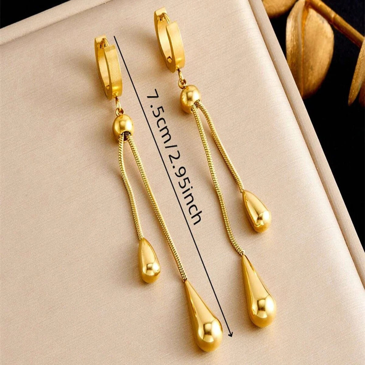 3pc Geometric Dangling Drops Necklace & Earrings Set