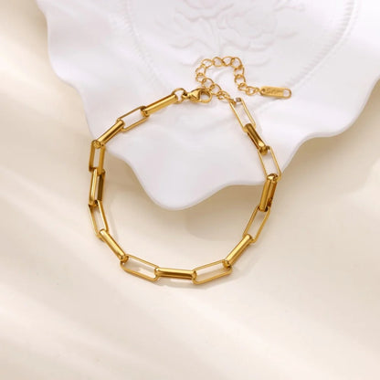 Dainty Large Paper Clip Anklet