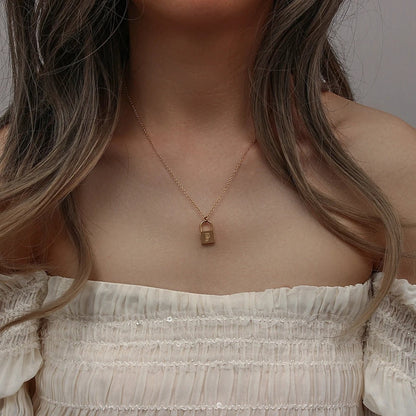 Lock Letter Initial Necklace