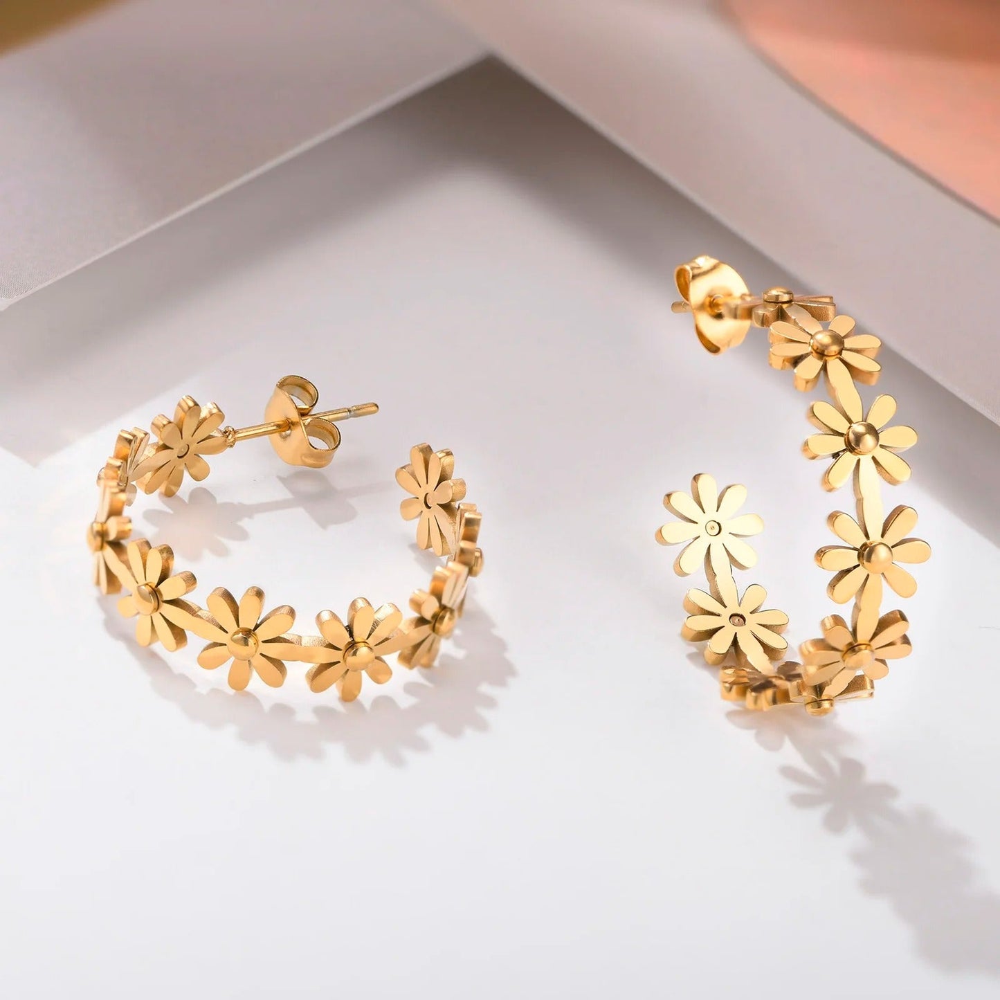 Daisy Hoop Earrings