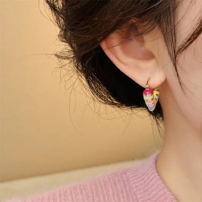 Colorful Heart Ear Buckle Earrings