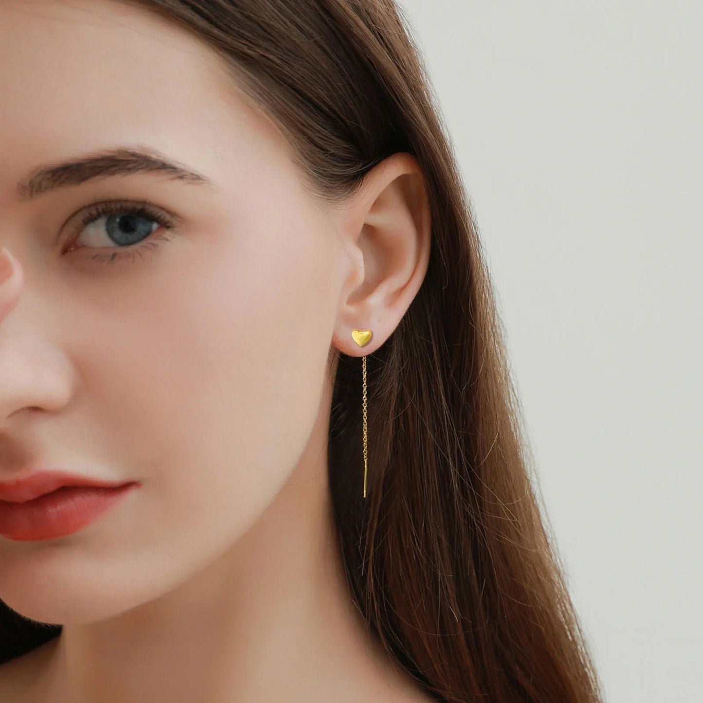 Long Tassel Heart Earrings