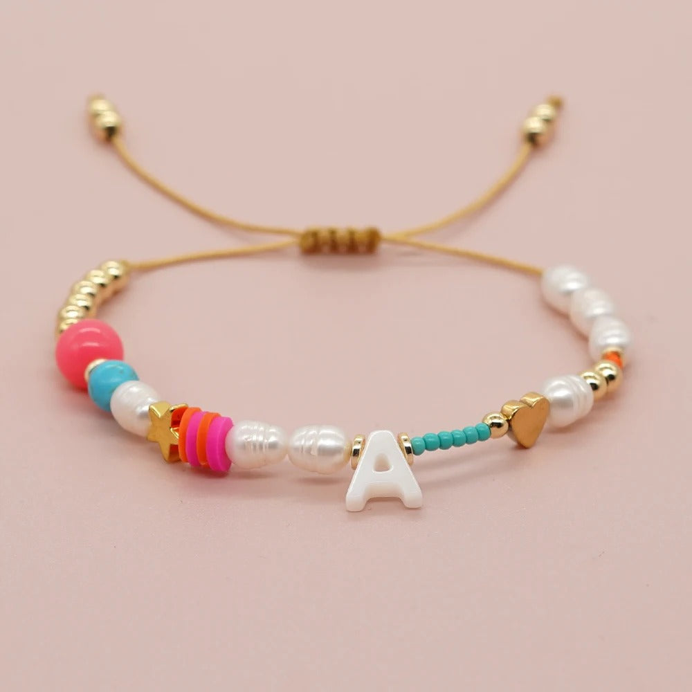 Color Splash Initial Bracelet