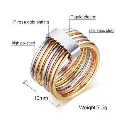 6pc Interlocked Stacked Ring