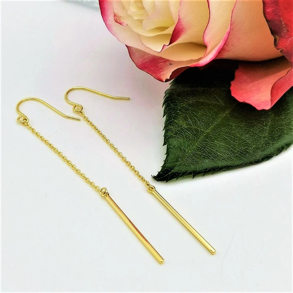 Dainty Dangling Bar Earrings