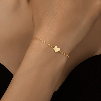 Dainty Heart Paper Clip Bracelet