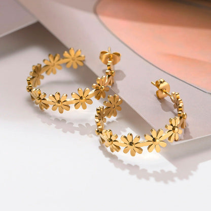 Daisy Hoop Earrings