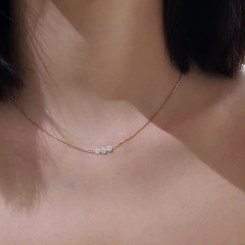Delicate Three Stone Necklace