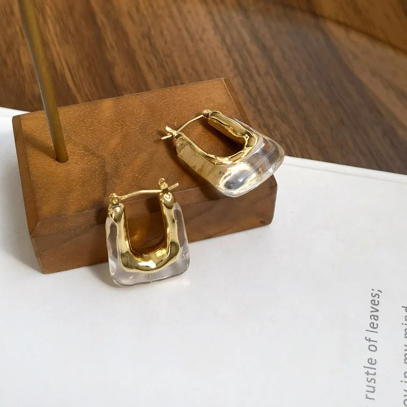 Vintage Transparent "U" Earrings