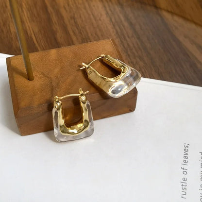 Vintage Transparent "U" Earrings