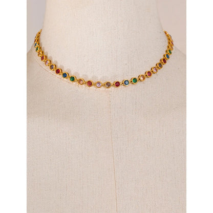 Colorful Circles Necklace and Bracelet Set