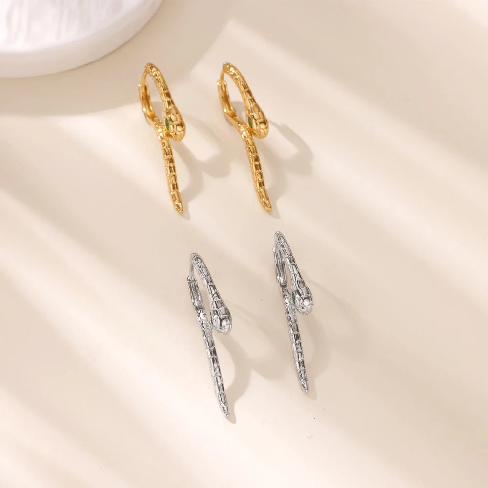 Dainty Snake Hoop Earrings