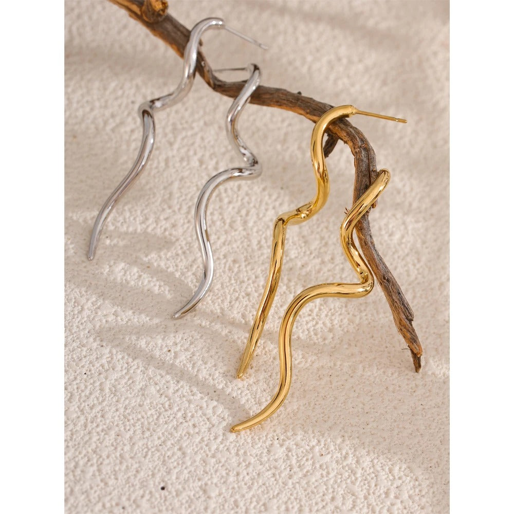 Flowing Metal Earrings