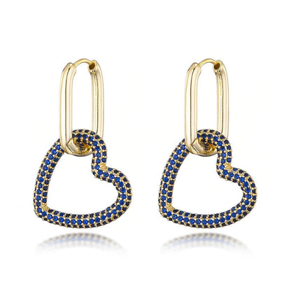 Geometric Hearts Hoop Earrings