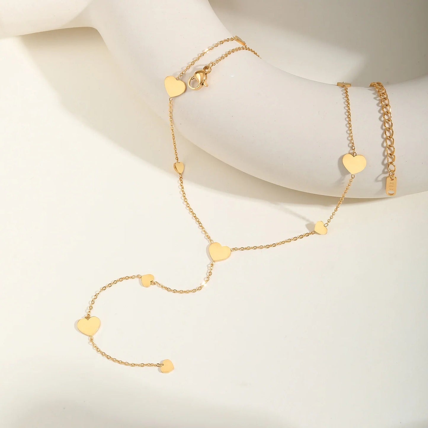 Heart Drop "Y" Lariat Necklace