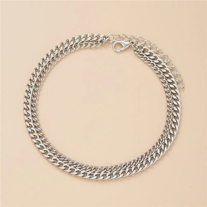 Double Layer Thick & Thin Anklet Set