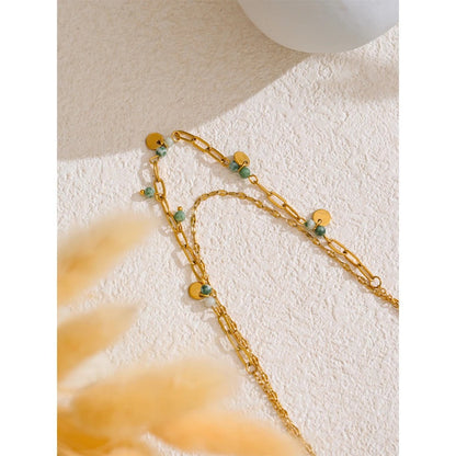 Natural Stone Double Layer Necklace