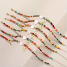 Colorful Initial Heart Anklet