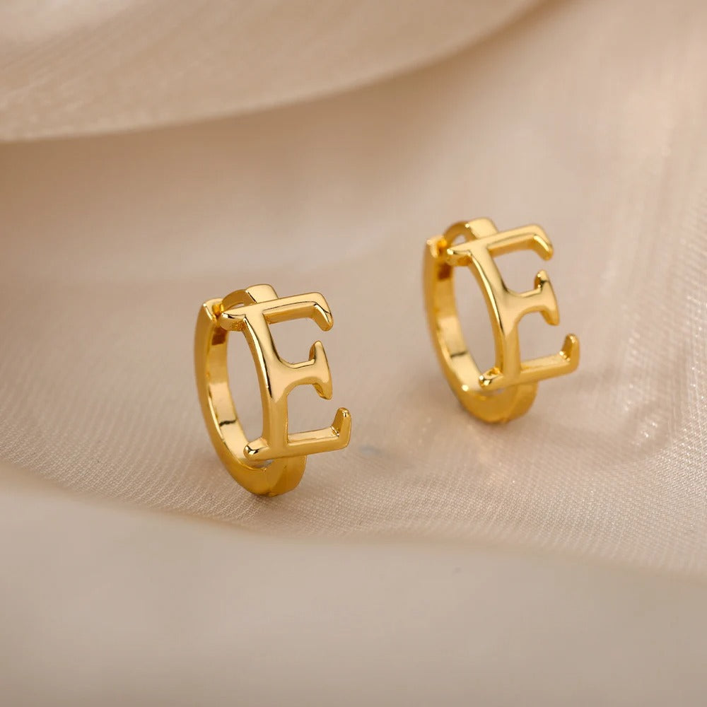 Minimal Initial Letter Stud Earrings
