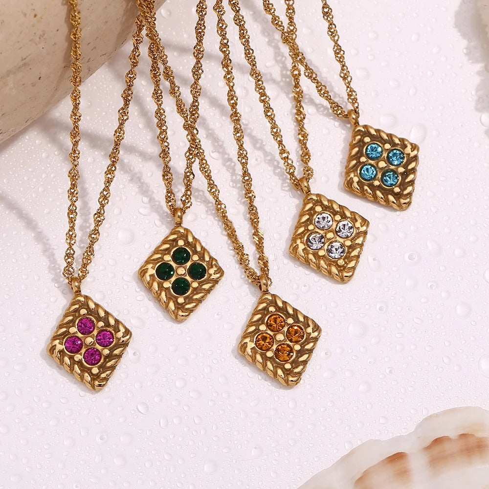 Colorful Rhinestone Cookies Necklace