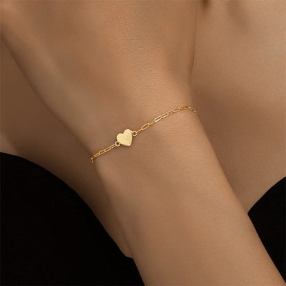Dainty Heart Paper Clip Bracelet