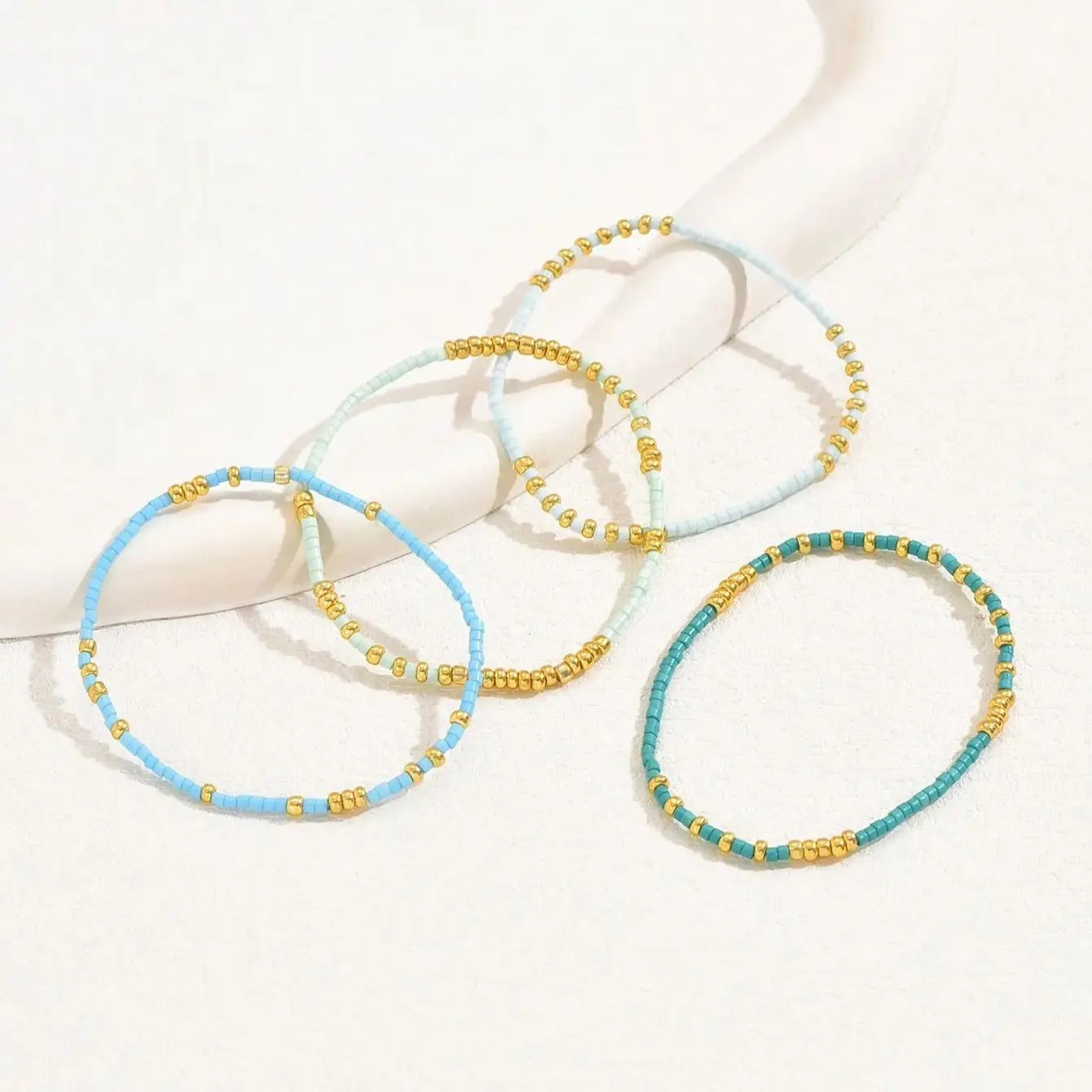 4pc Handmade Oceanic Bead Bracelets