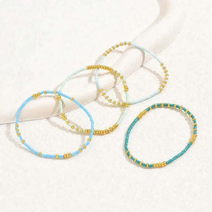 4pc Handmade Oceanic Bead Bracelets