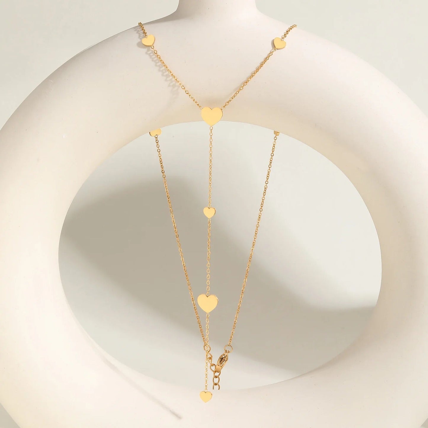 Heart Drop "Y" Lariat Necklace