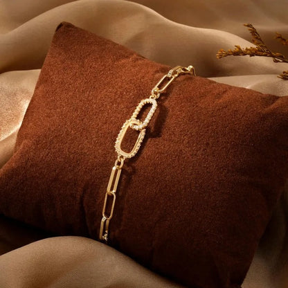 Adjustable Interlocks Hoop Bracelet