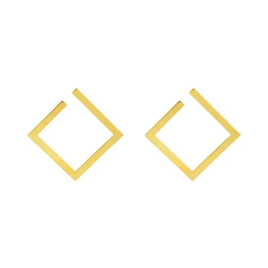 Minimal Square Geometric Earrings
