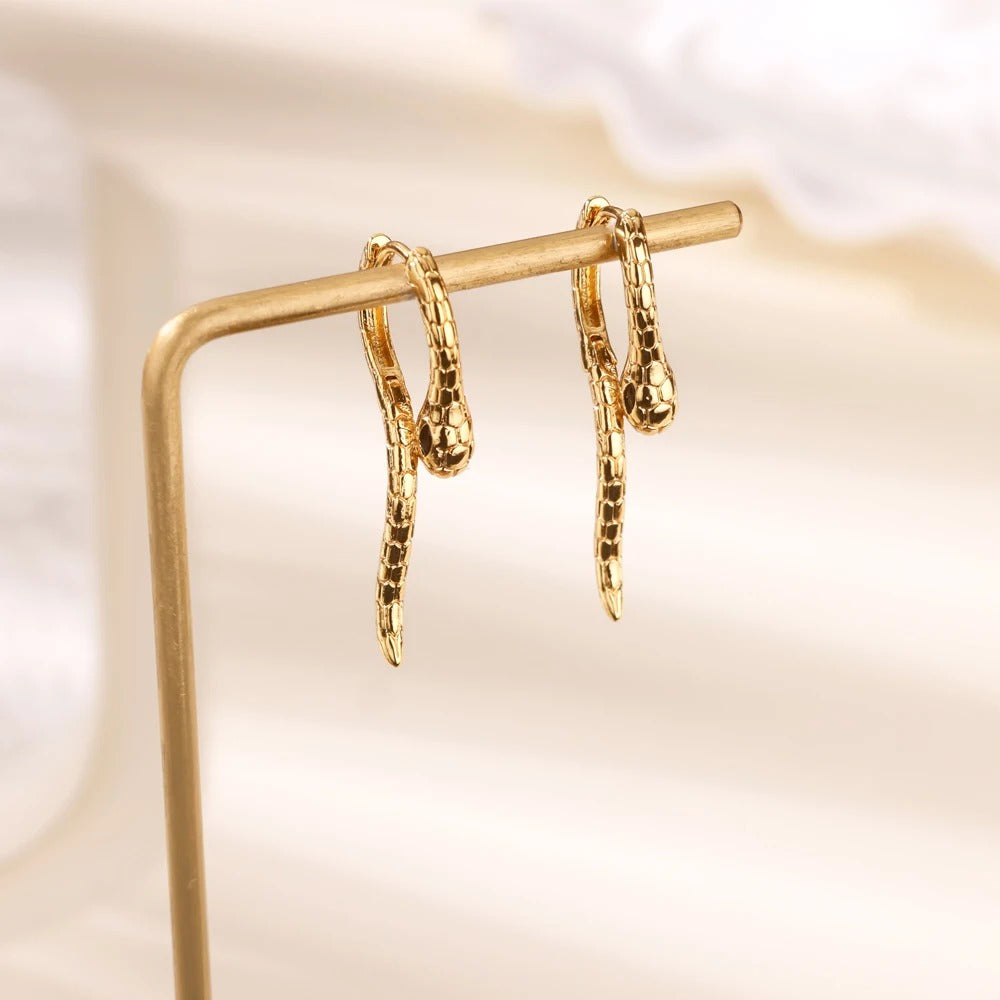 Dainty Snake Hoop Earrings
