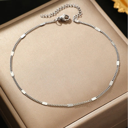 Delicate Minimal Thin Chain Anklet