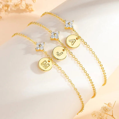 Dainty Initial Gemstone Bracelet