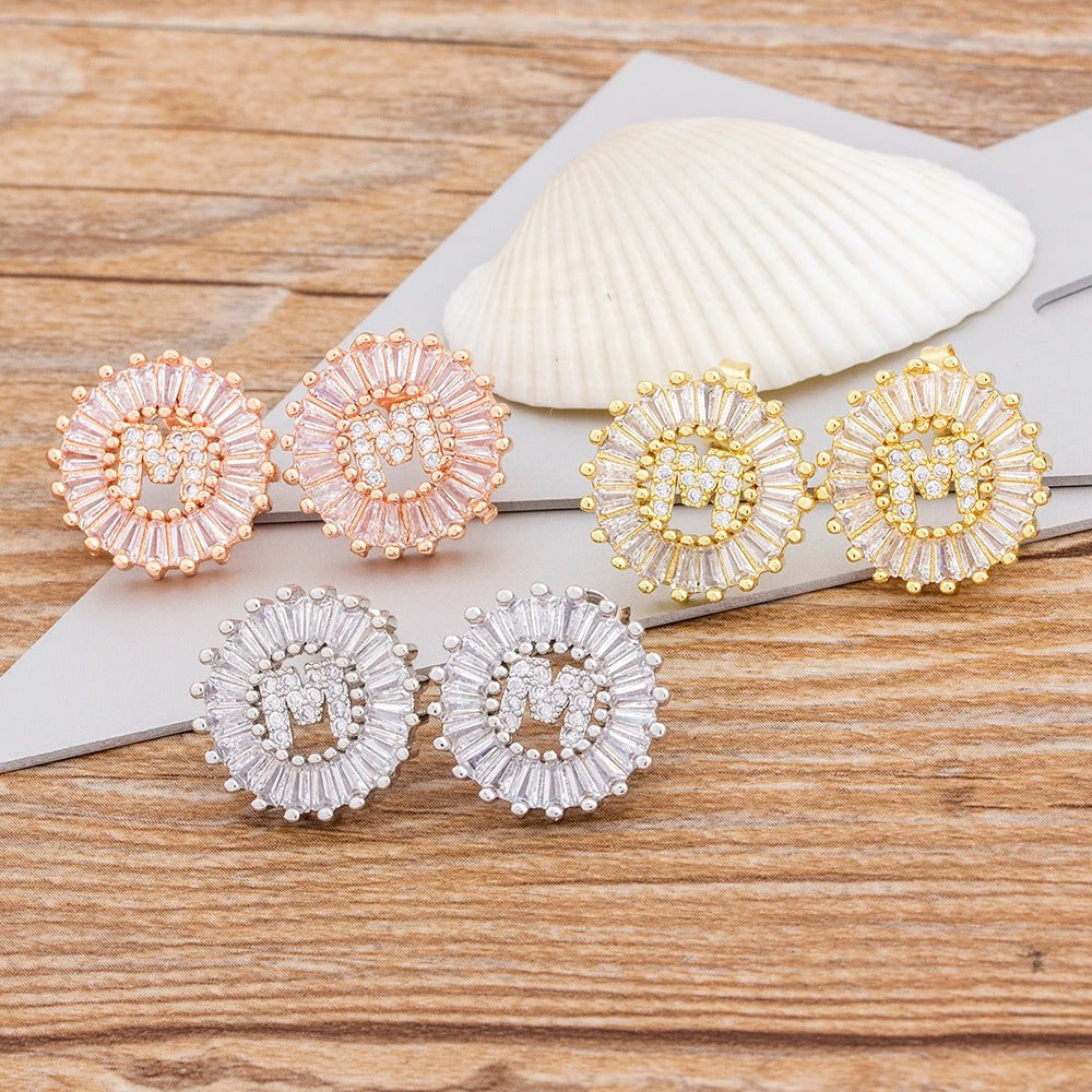 Dainty Initial Letter Earrings