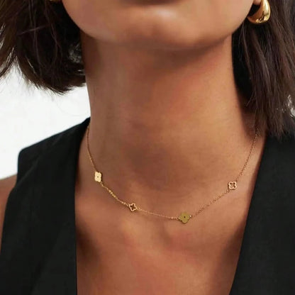 Four Leaf Clover Blossom Necklace