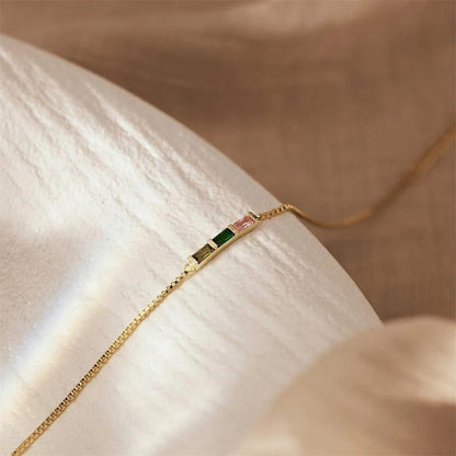 Thin Green Crystal Bracelet